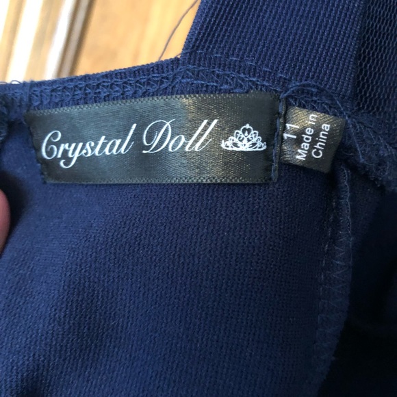 Two tone Blue Lace Halter homecoming Dress - Picture 3 of 3